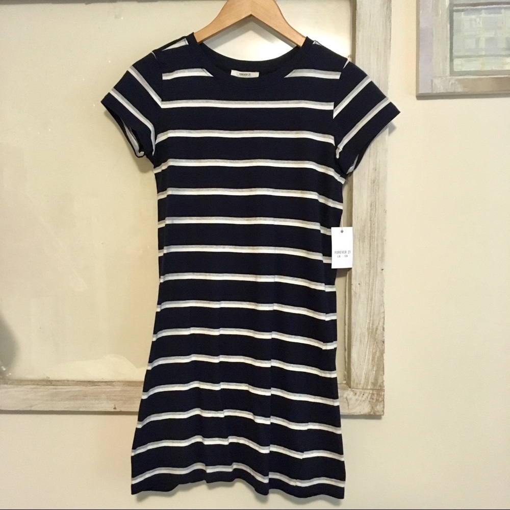 Forever 21 Striped T-Shirt Dress